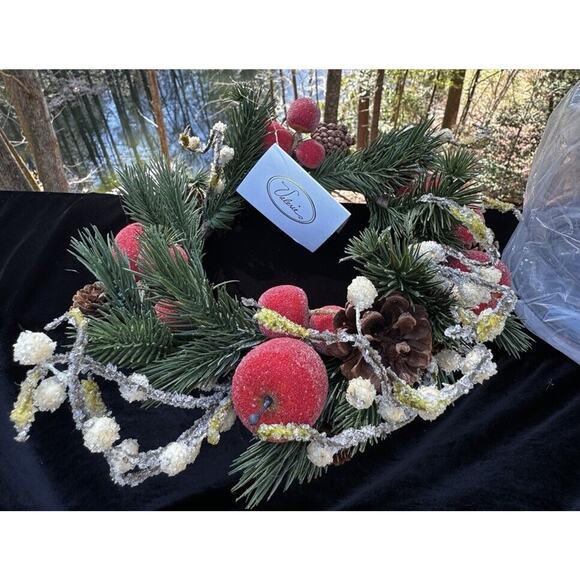 QVC Valerie Hill Glass Hurricane Candle Beaded Rings Fall & Christmas NIB Pretty - Picture 3 of 12